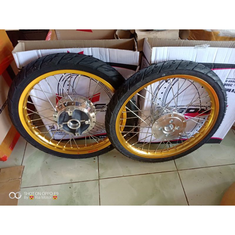 velg jari jari cb 150 r old ring 17 x160/140 plus ban siap pasang