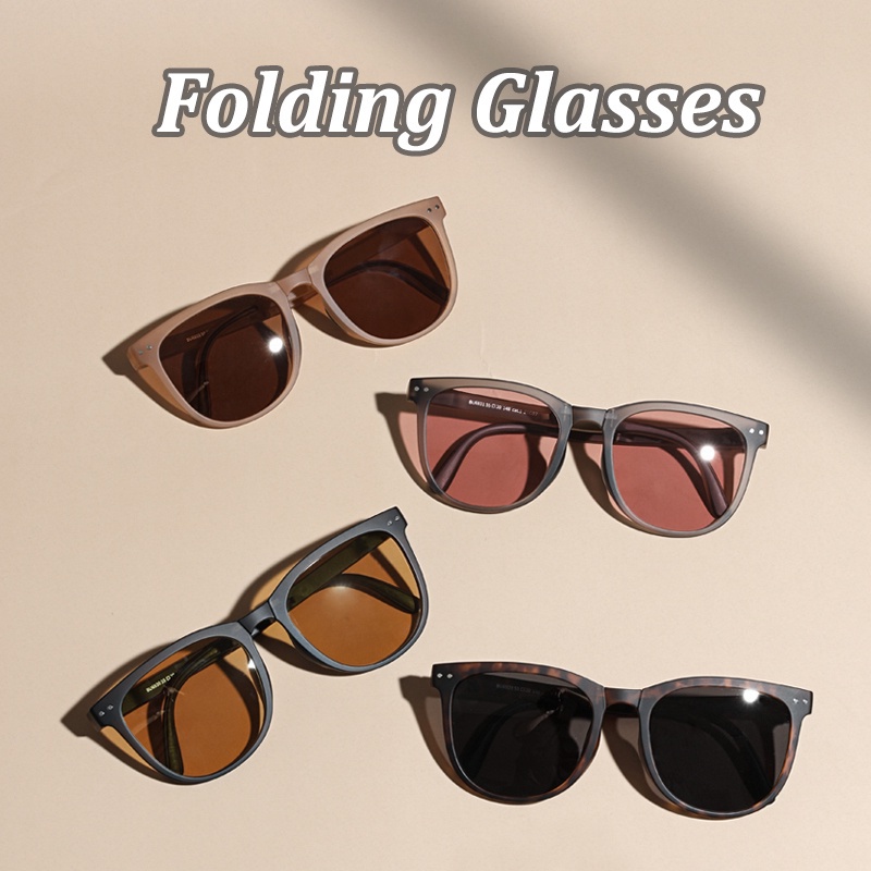 AY(CN) Case Kacamata Portabel Model Lipat Anti Radiasi Polarizer Gaya Korea