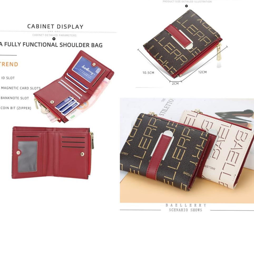 Terkini DOMPET LIPAT WANITA BARRY ORIGINAL IMPORT  MINI KULIT JENNIFER PENDEK KARTU KECIL BATAM ORI 
