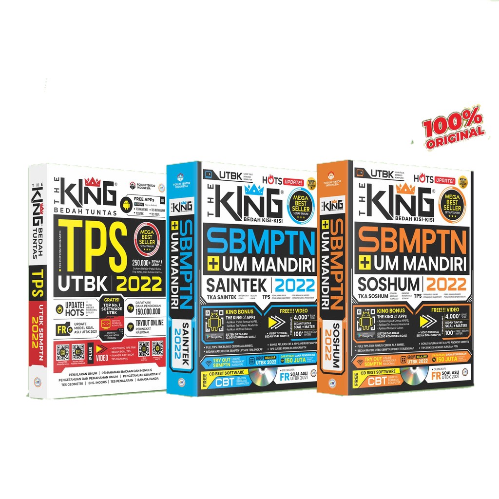 Buku SBMPTN UTBK 2022 THE KING BEDAH KISI - KISI UM MANDIRI SAINTEK SOSHUM TPS