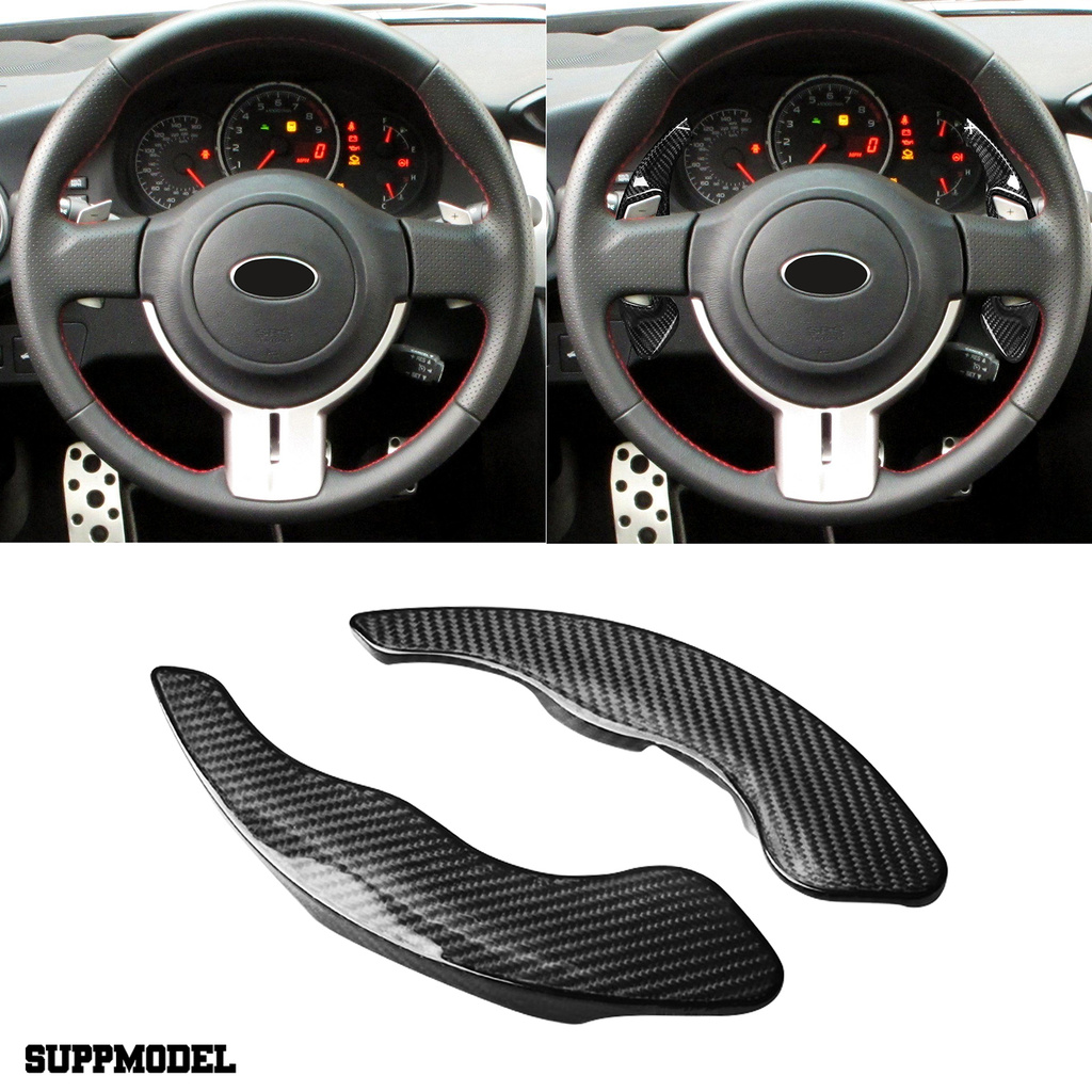 Smodel 2pcs / Set Paddle Shifter Carbon Fiber Hitam Anti Gores / Korosi Untuk Mobil Toyota 86