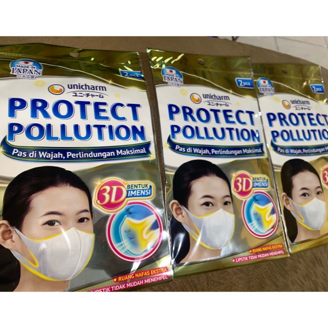 Unicharm Masker Wajah 2 Pcs 3D Bentuk Dimensi