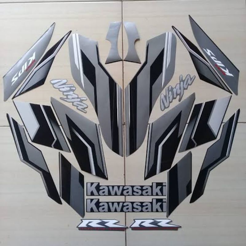 (BAYAR DI TEMPAT) Striping Ninja RR New 2015 SE lis stiker standar ori Kawasaki ninja RR SE 2015 abu