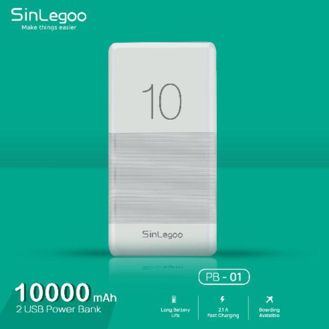 SinLegoo PB-01 PowerBank 10000mAh 2.1A Fast Charging 2 USB GARANSI 1 TAHUN