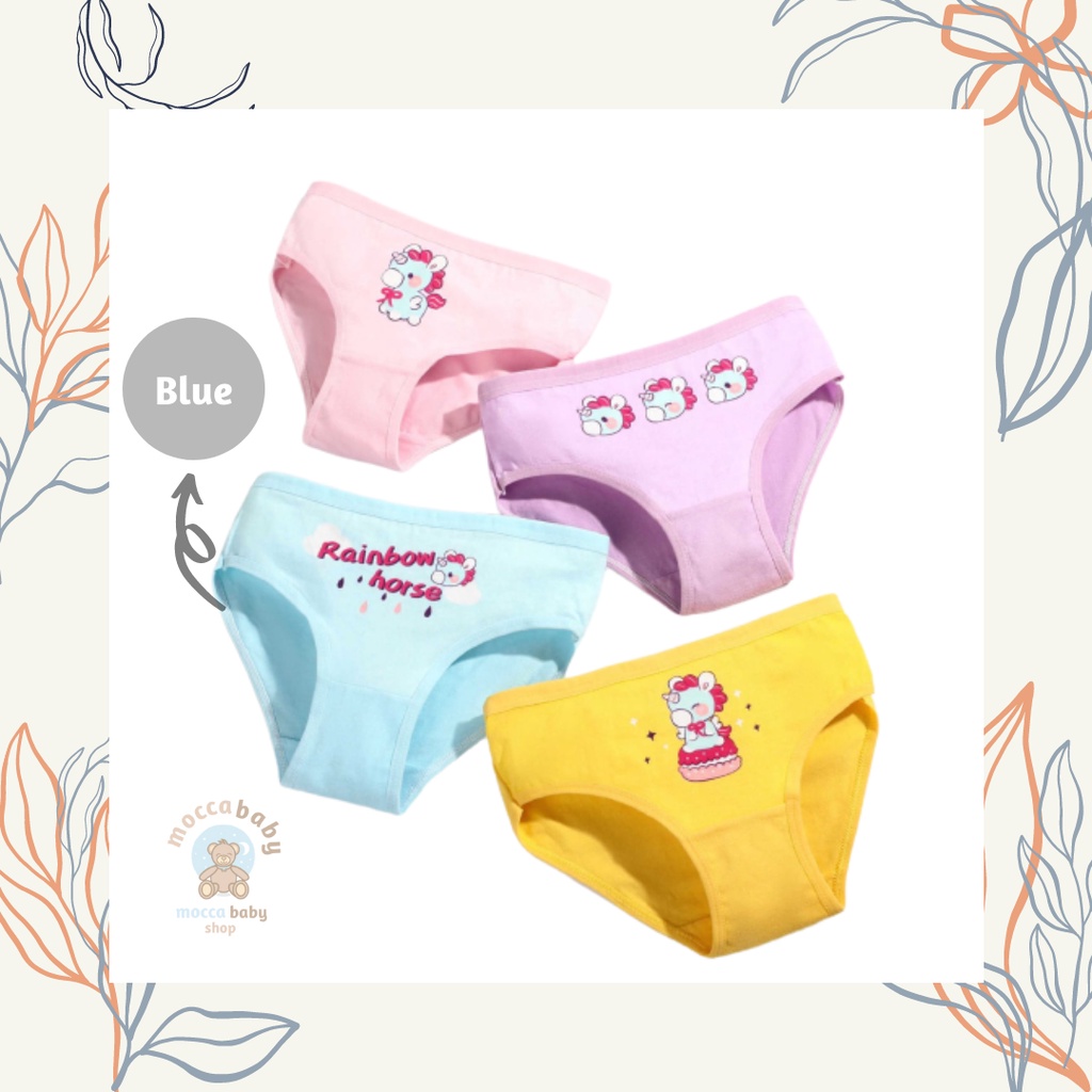 MBSS - XING DAILY CD UNICORN HORSE STG celana dalam anak perempuan bahan katun halus 2-12 Tahun