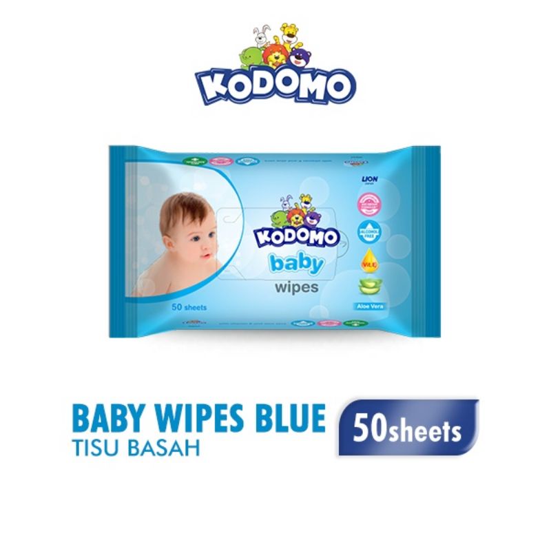Kodomo Baby Wipes Classic Blue 50'S Buy 1 Extra 1