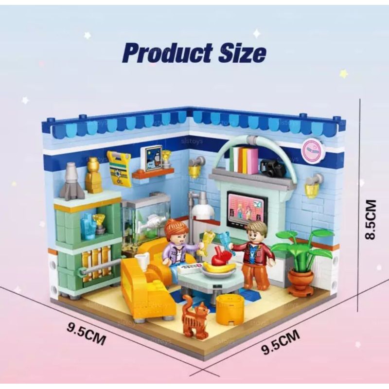 Lego Block Miniatur Ruang Keluarga Rumah-Rumahan
