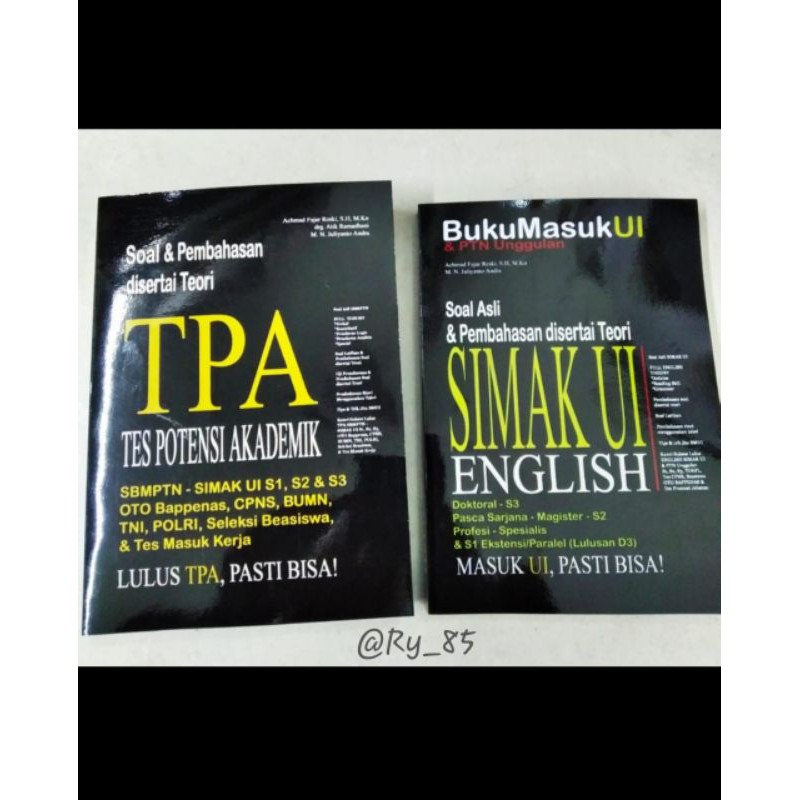 BUKU SOAL & PEMBAHASAN DISERTAI TEORI SIMAK UI  S-1 S-2 S-3 TPA & ENGLISH