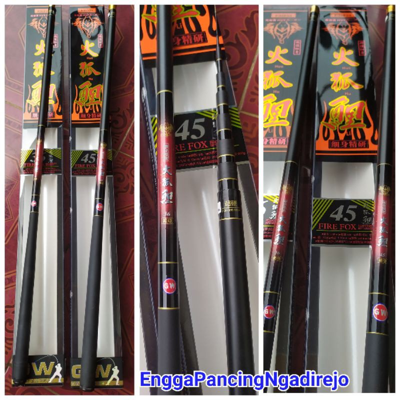 joran pancing guwangwai red fox / tegek impor carbon