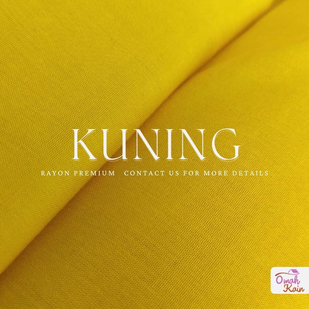 KAIN RAYON POLOS PREMIUM (TIDAK BERBULU, TIDAK NERAWANG,JATUH,ADEM DAN MEWAH)#omah kain-Kuning