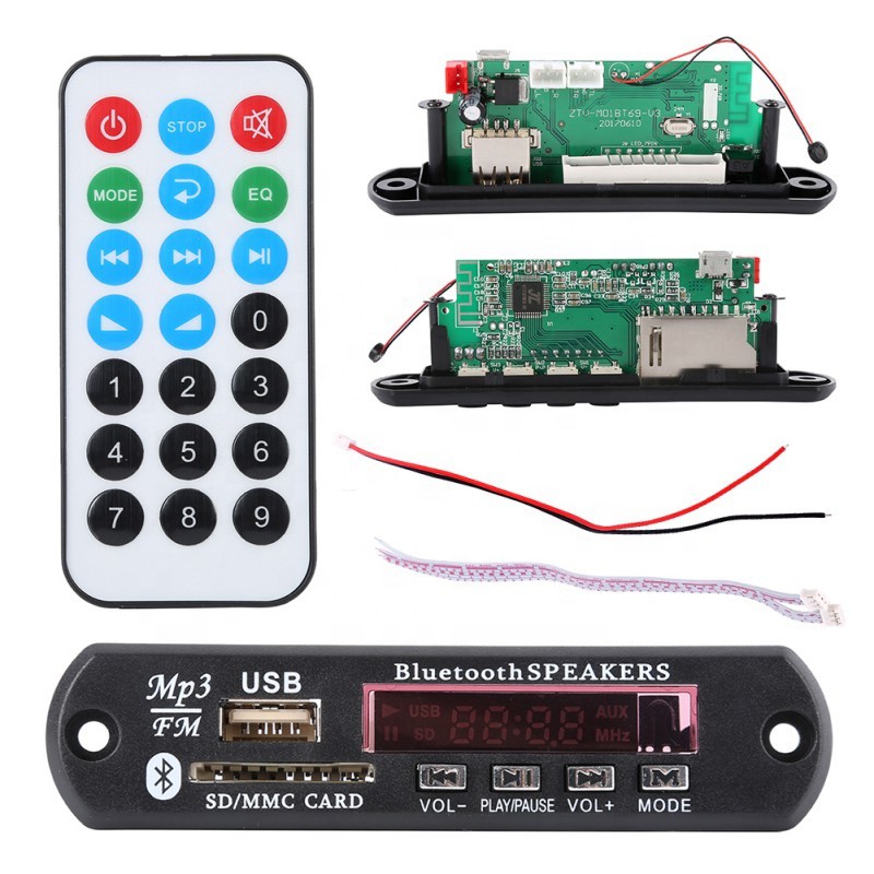 Modul Musik MP3 player KIT DECODER 12v BLUETOOTH TF USB AUX RADIO FM Remot