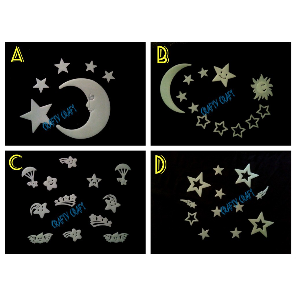  Hiasan  kamar glow  in the dark  Wall stiker menyala dalam 