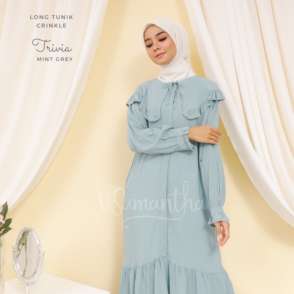 Long Tunik Wanita Rayon Crinkle Trivia