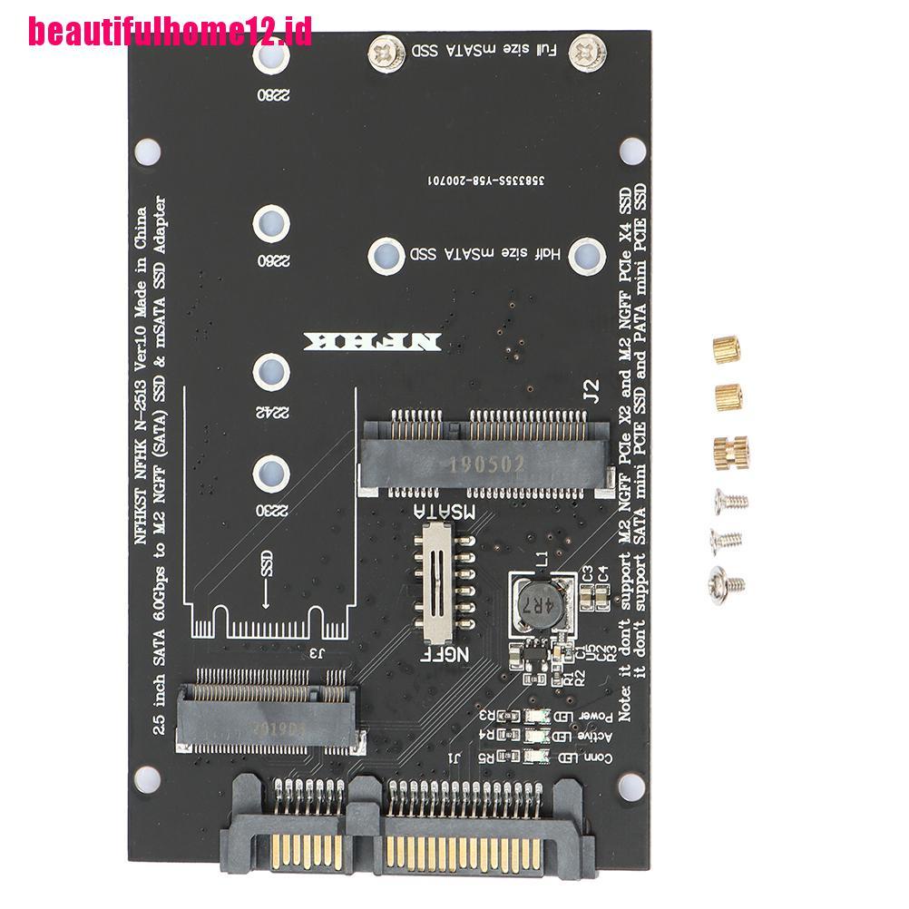 2 in 1 Kartu Adapter Converter M.2 NGFF MSATA SSD to SATA 3.0 Untuk PC Laptop