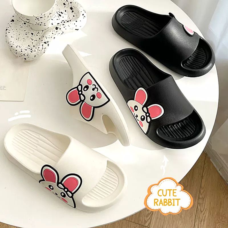 Sandal Karet Wanita Dewasa Karakter Kelinci / Sandal Karet Wanita Gaya Korea Motif Rabbit