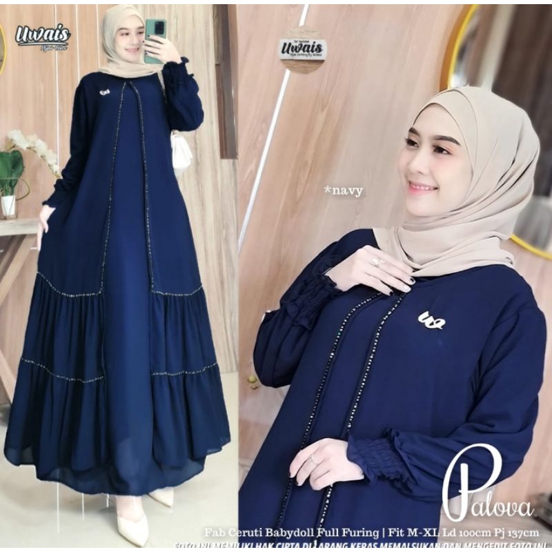 [ Ready ] Palova dress By Uwais hijab clothing