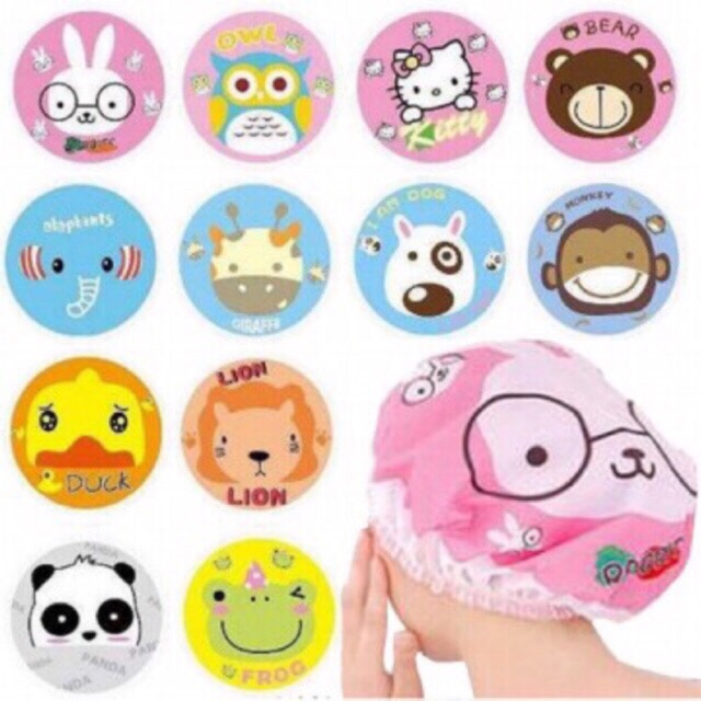 ✿ELYSABETHME✿ Shower cap topi mandi acak anti rambut basah bahan plastik bagus tebal motif karakter imut