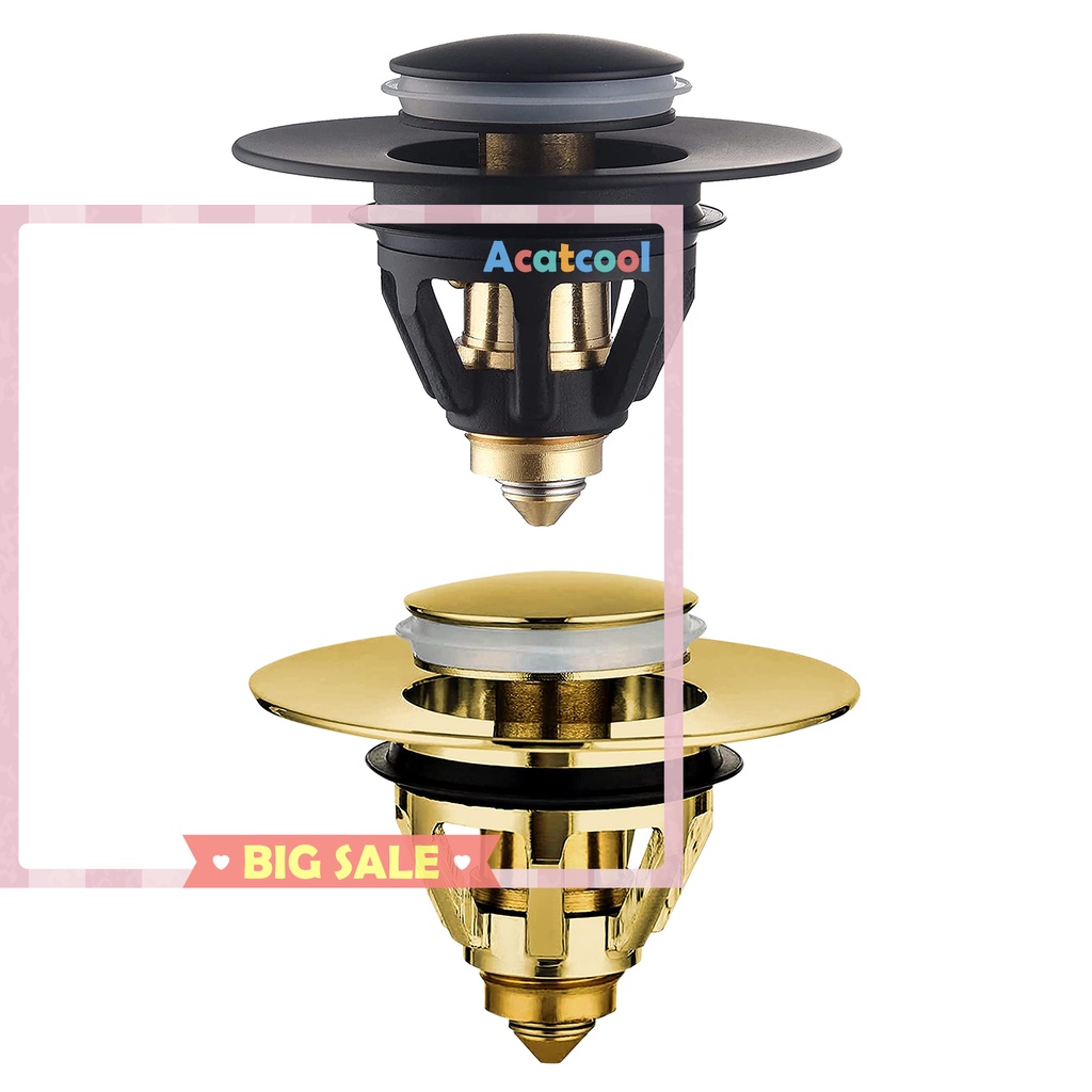 Stainless Steel Bathroom Sink Plug Bathtub Wash Basin Bounce Drain Filter