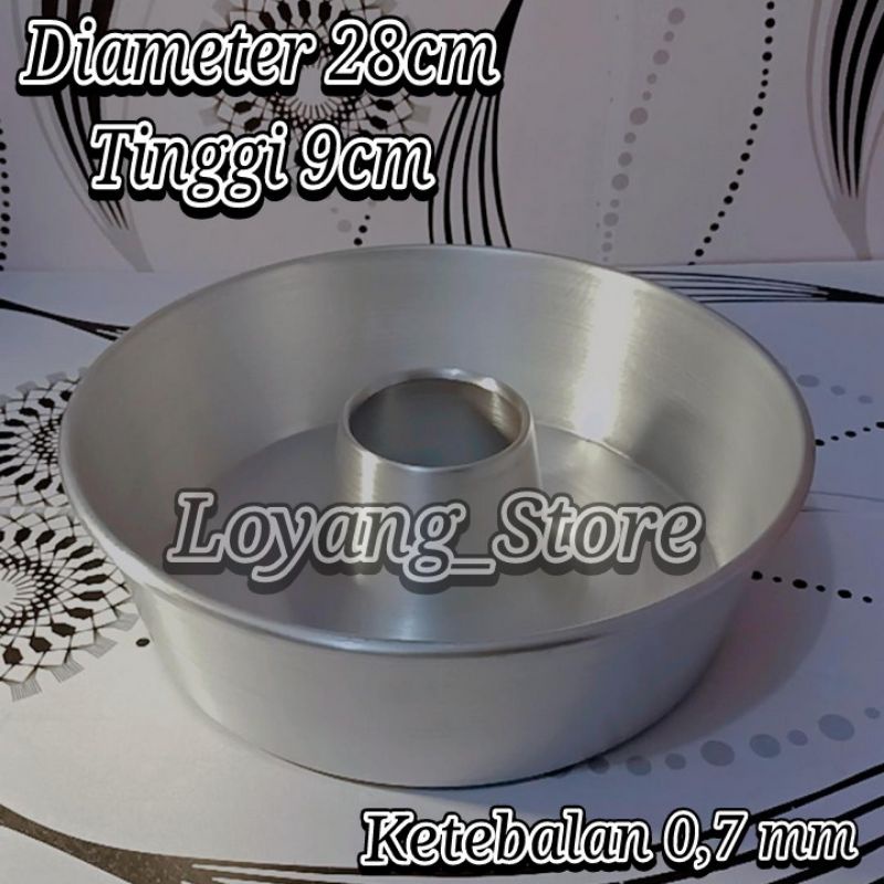 Loyang Tulban Press Bima 28 cm Untuk Kue Bolu Atau Puding Bahan Alumunium Tebal Anti Lengket Ukuran 