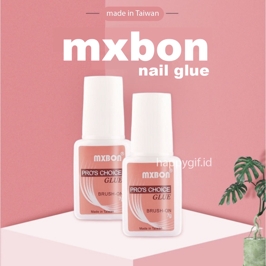 MXBON Lem Kuku Palsu Akrilik Glitter Cepat Kering Dengan Brush Untuk Nail Art Berfungsi Membuat Lem Kuku Melekat/Menempel KU002