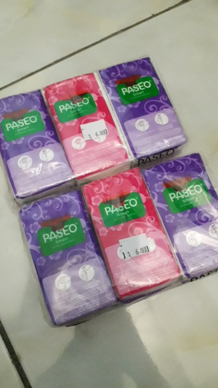 Tissue Paseo Pocket 2 Ply Isi 12 Sheets ( 1 Pack = 6 Bks Kecil )