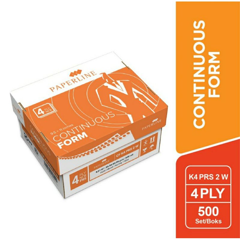 

Continuous Form Kertas Komputer 9.5 x11 4 ply CF K4 Paperline