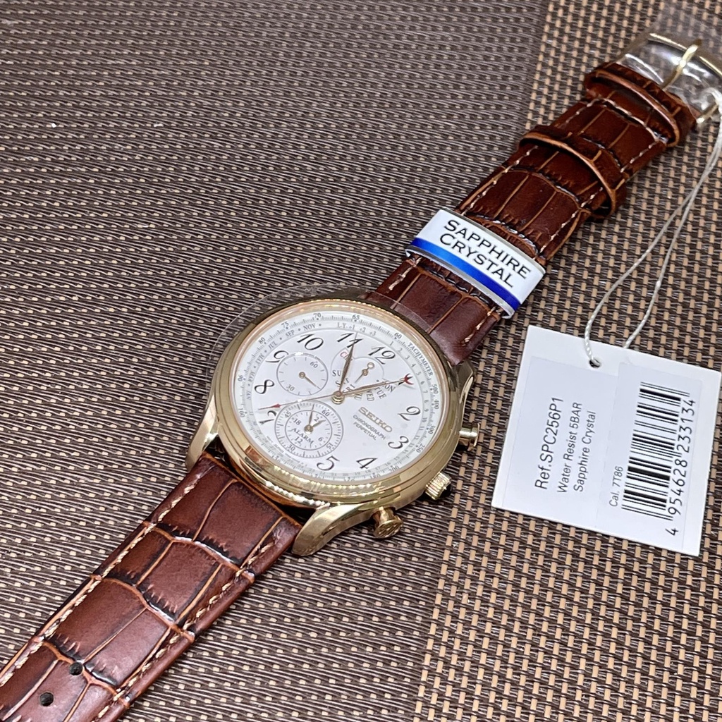 Seiko Quartz SPC256P1 Chronograph Sapphire Rose Gold - Jam Tangan Pria SPC256