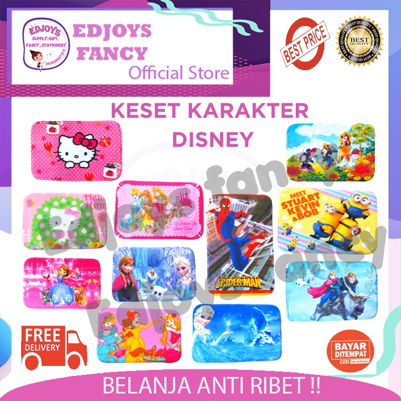 Edjoys keset karakter disney aesthetic keset kamar mandi keset kamar tidur 36 X 55 X 0.5 CM