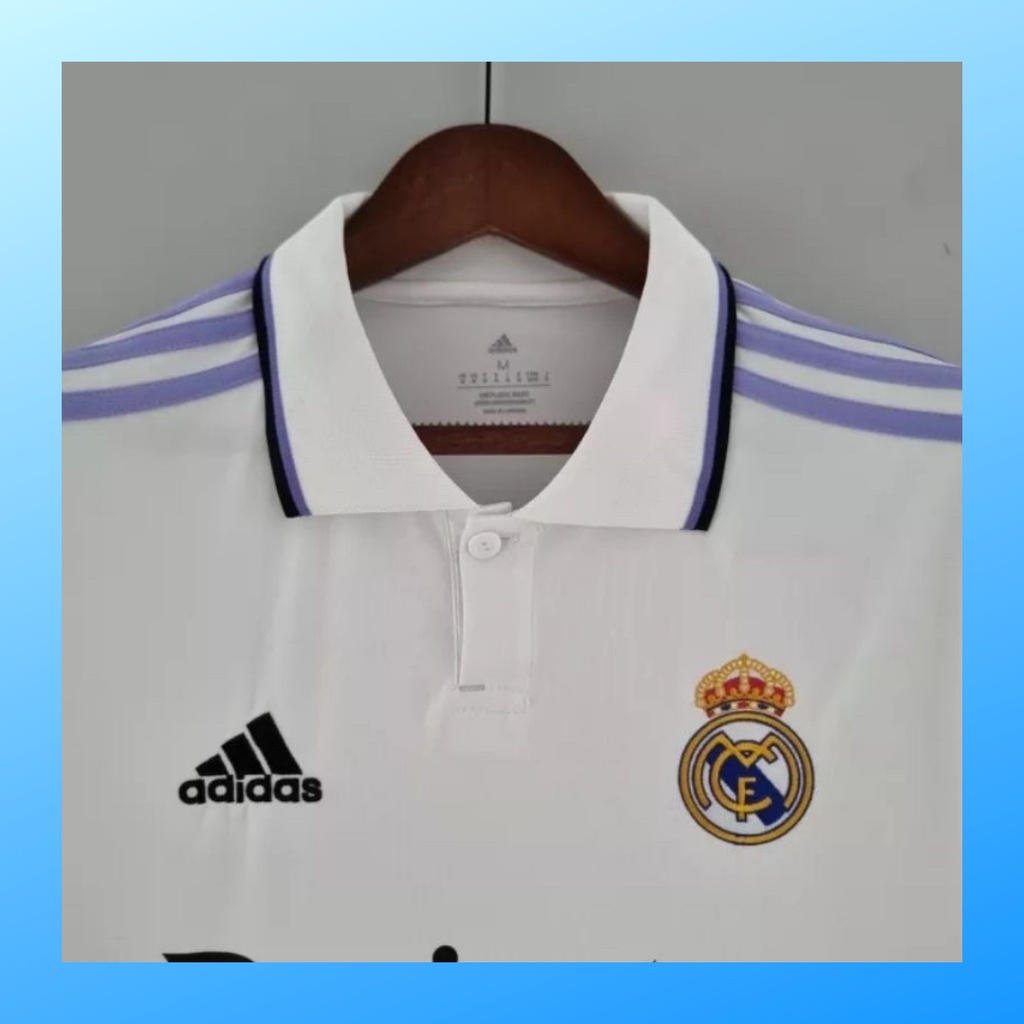 jersey futsal pria kaos sepak bola club baju real madrid home atasan grade ori wanita dewasa t-shirt seragam print custom jersy outfit klub olahraga kostum jarsey soccer pakaian oblong sports suit apparel putih polos