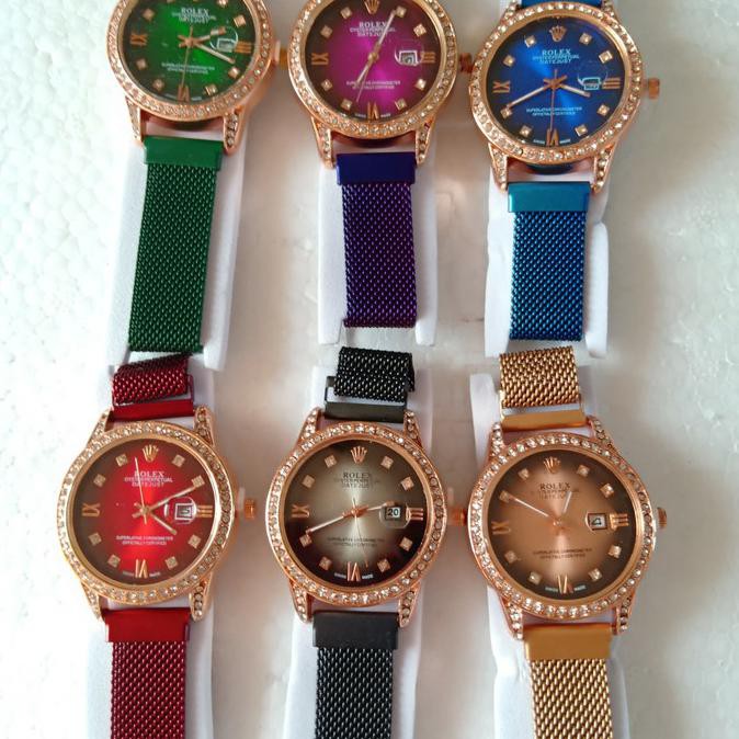 Jam Tangan wanita magnet ROLEX TANGGAL AKTIF