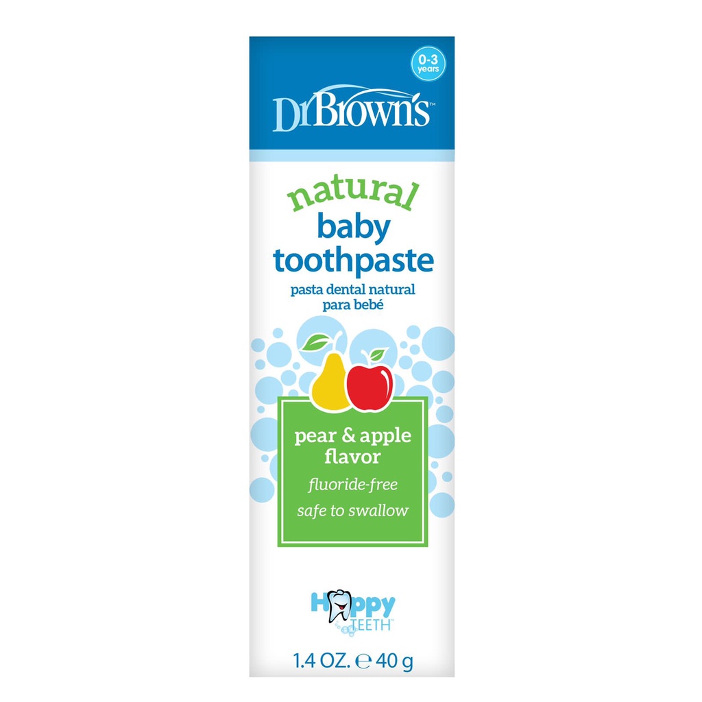 Dr. Brown's Natural Baby Toothpaste Pear and Apple Pasta Gigi Bayi 40g