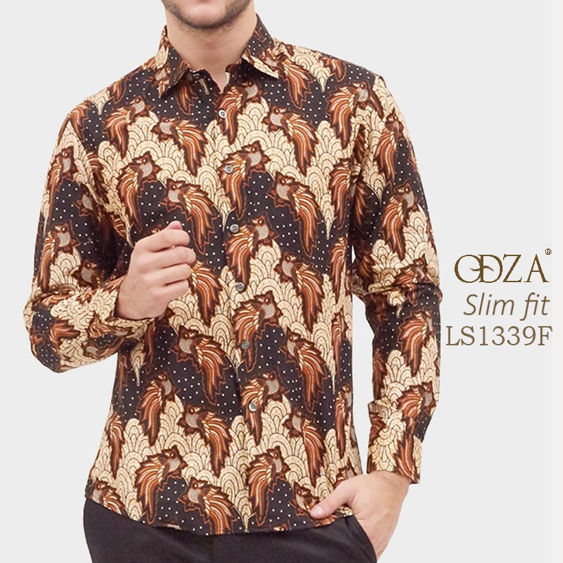 Odza Classic Kemeja Batik  Muslim Pria Lengan  Panjang  