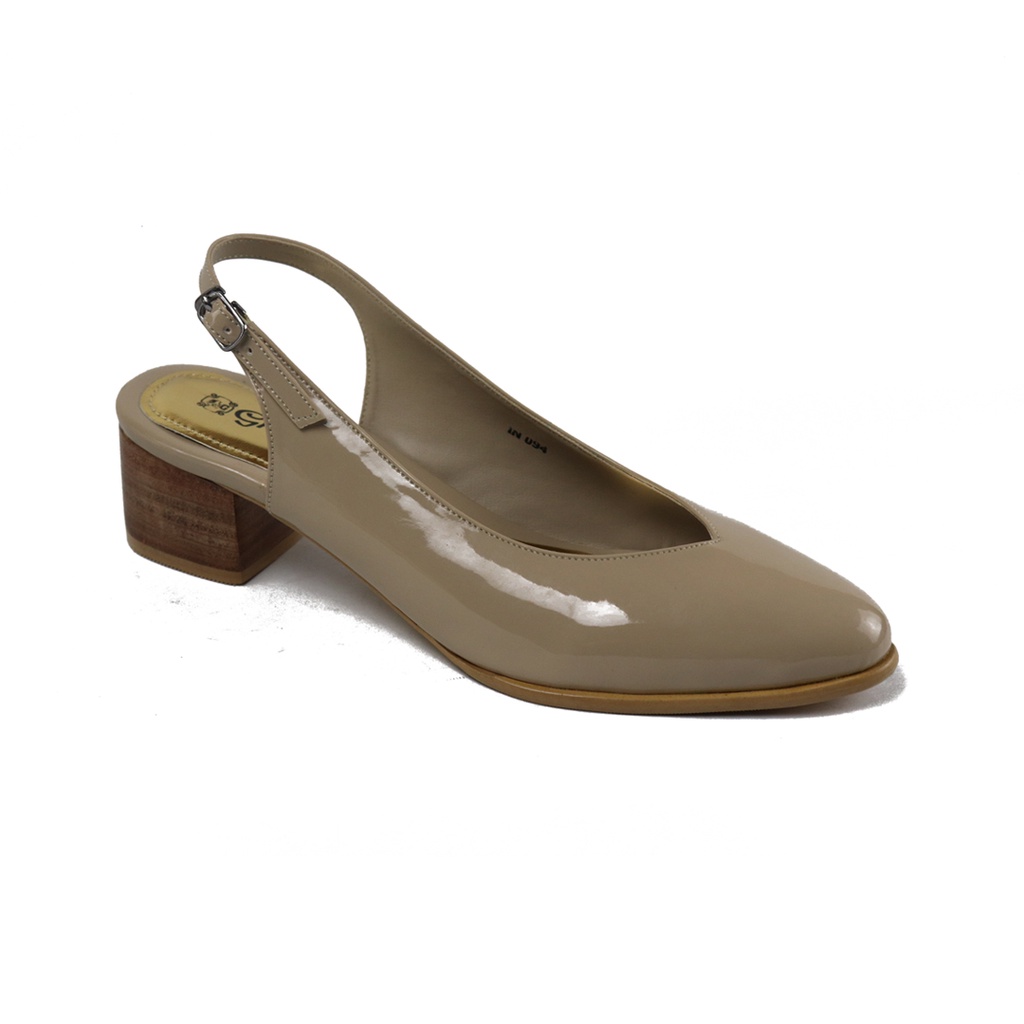 Sandal Bustong Tali Wanita Hak Tahu 5cm Grutty IN094 Cream