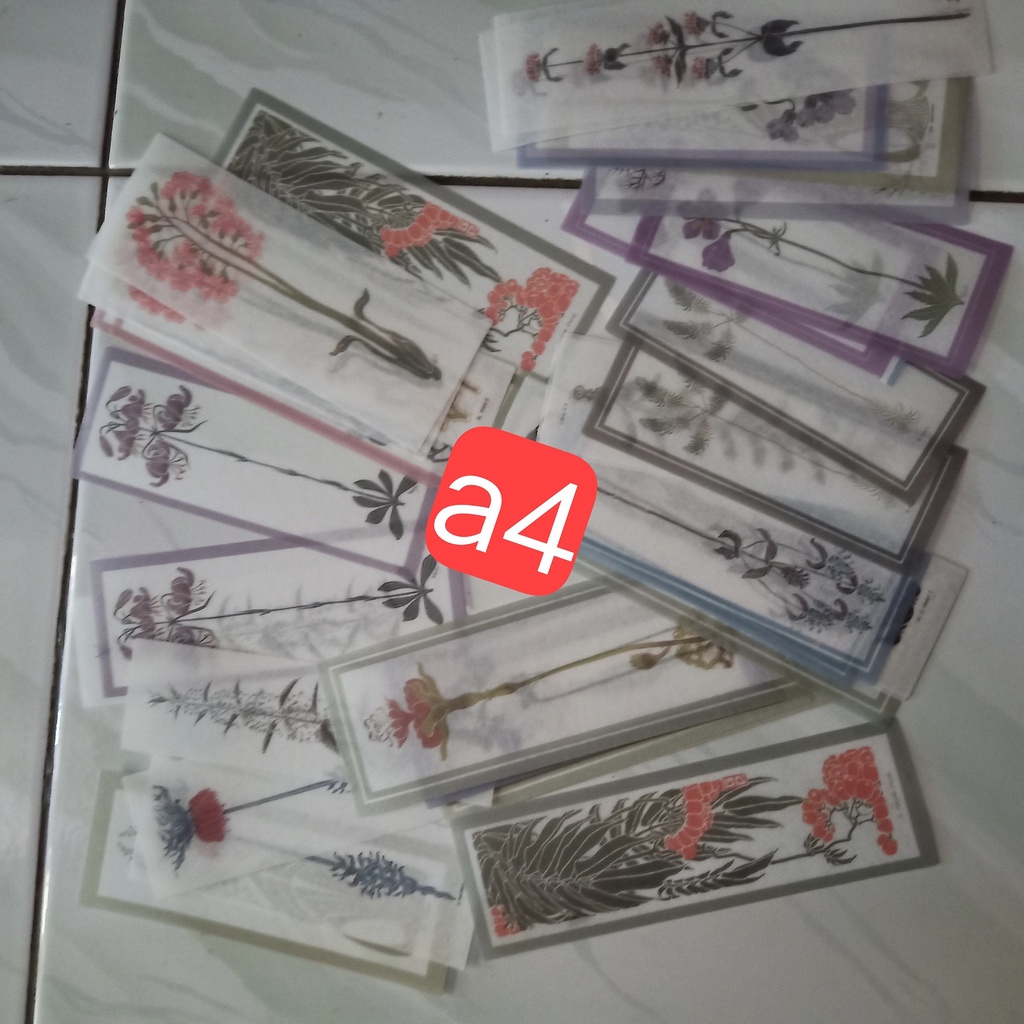 1 lembar stiker motif tumbuh tumbuhan bahan journaling kit hiasan buku catatan