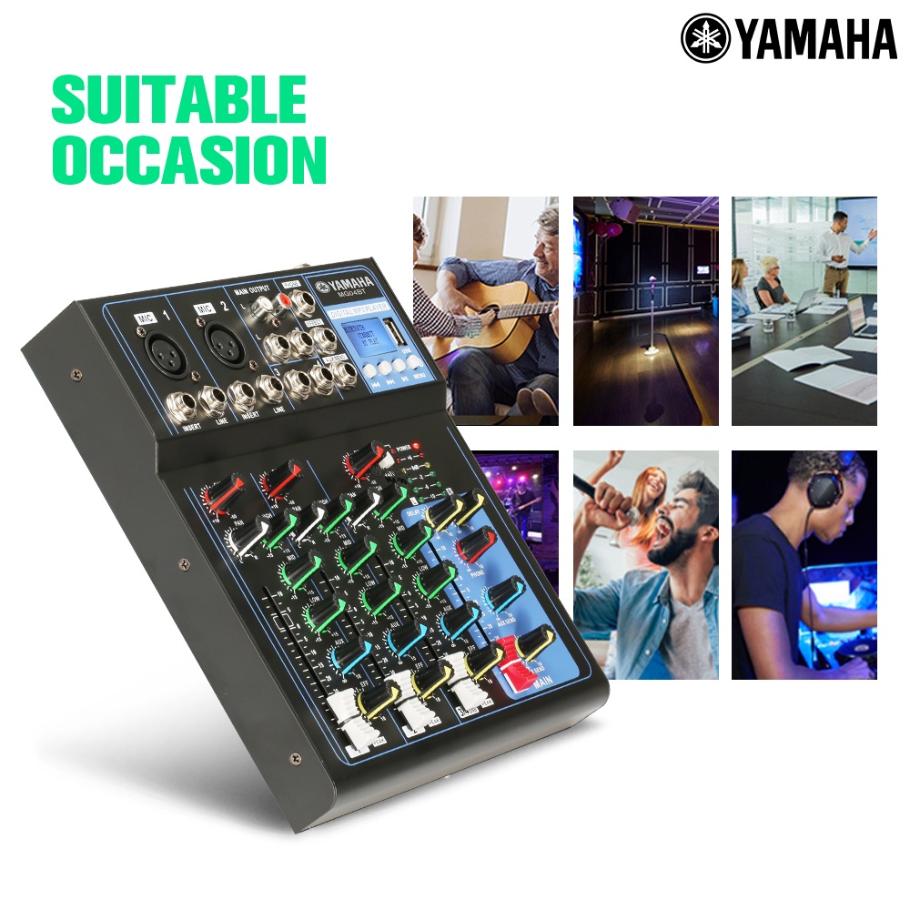 Mixer  MG04BT 4-channel DJ MIXER mendukung peralatan audio pemutaran Bluetooth/MP3/USB