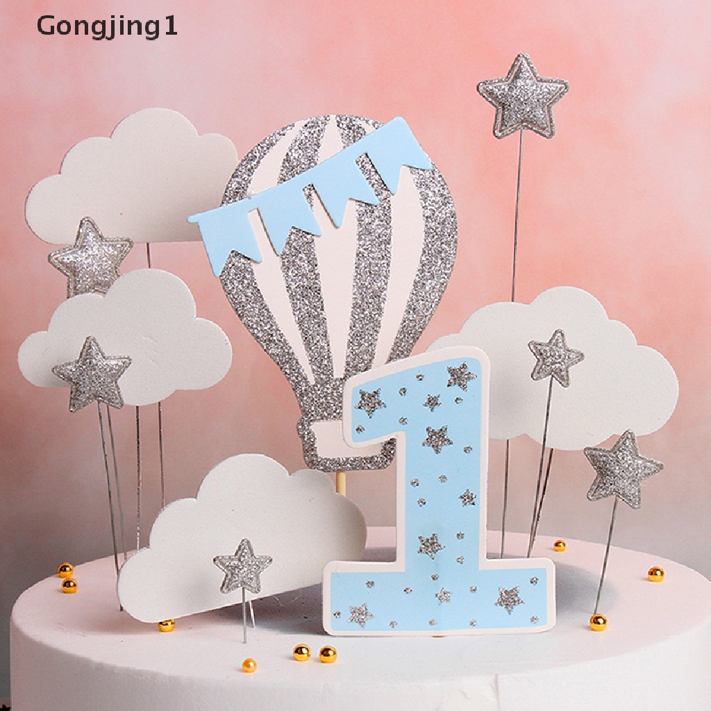 Gongjing1 Topper Kue Ulang Tahun Bentuk Balon Udaraawan Untuk Dekorasi Baby Shower