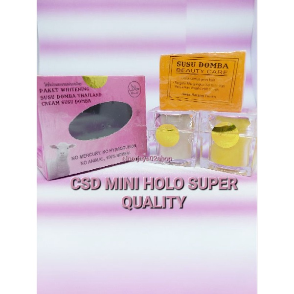 CREAM CSD mini holo WHITENING CREAM SUSU DOMBA SIANG DAN MALAM DAN SABUN CSD MINI HOLO