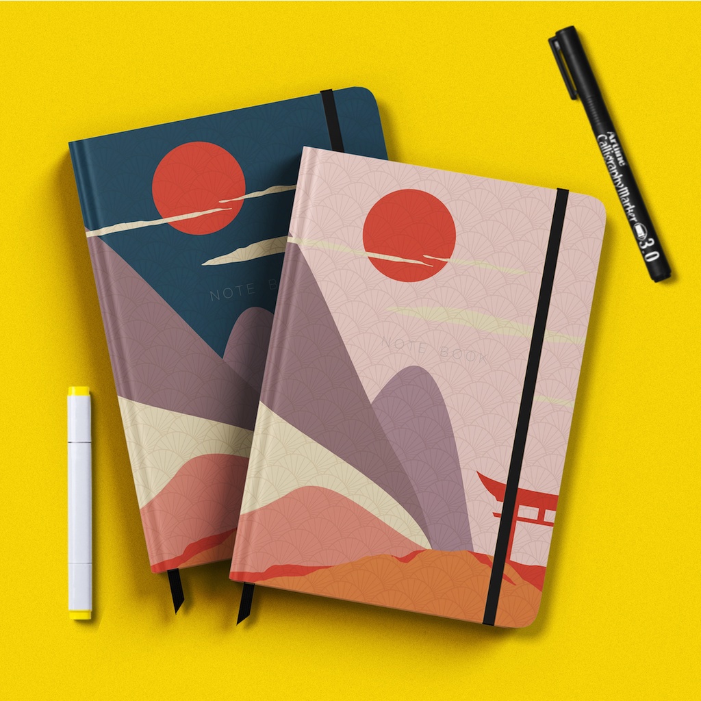 

Notebook Custom Tulisan Nama Cover Keren Japanese Landscape Ukuran A5 Notebook Lucu Custom Planner Murah