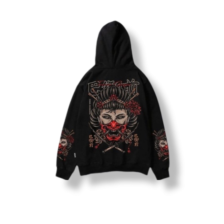 Sweater Hoodie MemphisOrigins Tomoe Gozen / Sweater Jepang Memphis Origins Warna Hitam / Jaket Sweat
