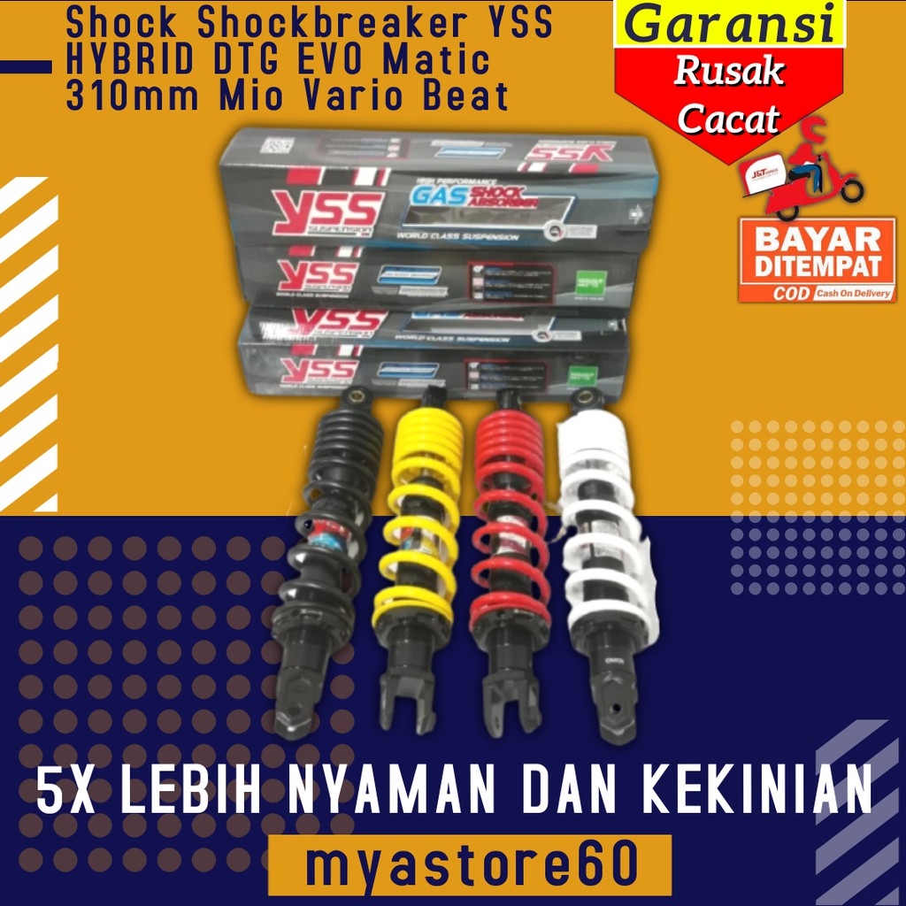 Shock Shockbreaker Shockbreker YSS HYBRID DTG EVO Matic 310mm Aksesoris Variasi Mio Vario Beat