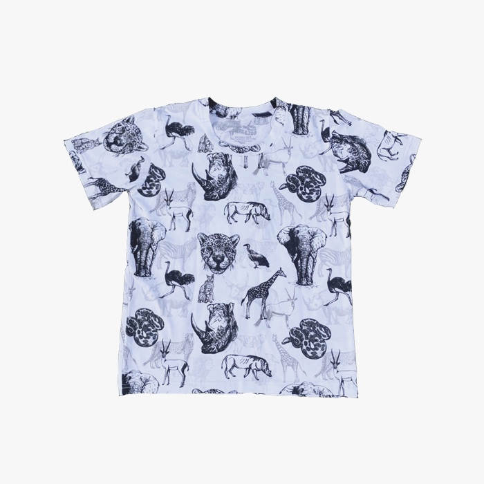 Lembang Park &amp; Zoo - T-Shirt Fullprint Anak Unisex motif Elephant &amp; Friends / Kaos Anak