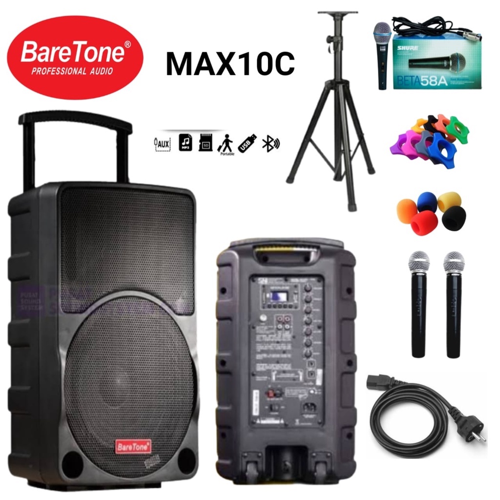 Paket Speaker Aktif Meeting Portable Baretone 10 inch MAX10C / MAX10H Original max 10