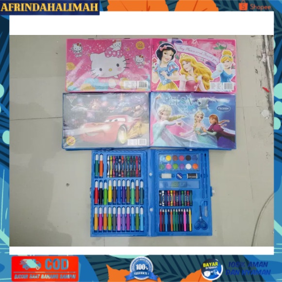 

[TERBARU] Crayon Pensil Warna Anak Alat Tulis Set Koper Isi 86 Back To School