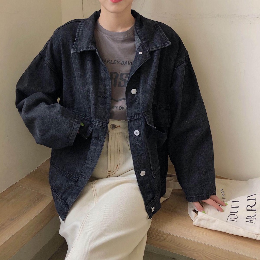 【xiaozhainv】Jaket denim longgar all-match wanita Korea-4