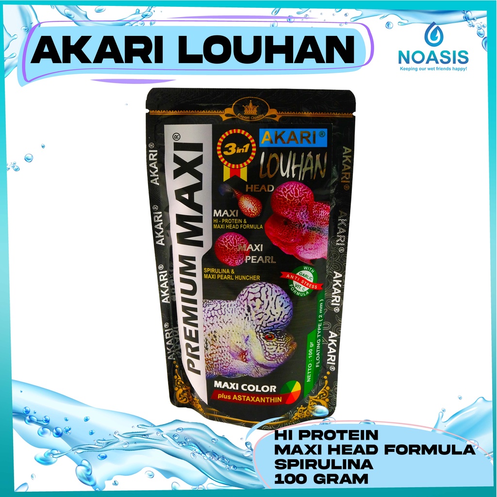 AKARI PREMIUM MAXI LOUHAN LOHAN ( 3 in 1) 100 GR MAKANAN IKAN PAKAN