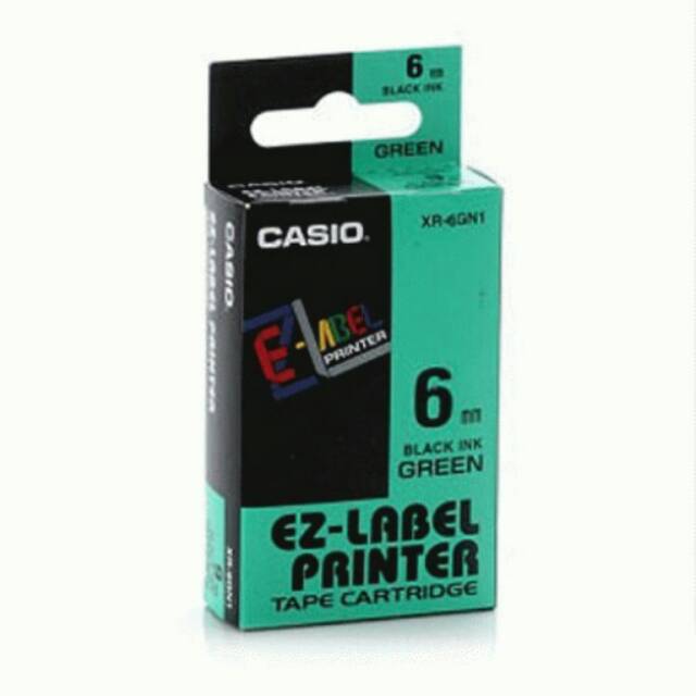 Pita / Label Printer Casio 6mm Hijau # EZ Label Tape