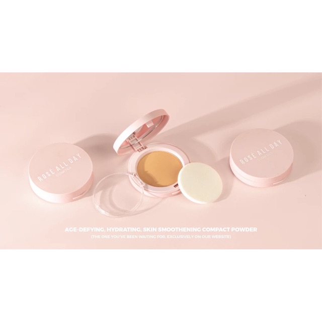 Rose All Day The Realest Lightweight Compact Powder Light Medium Tan ORIGINAL | RoseAllDay