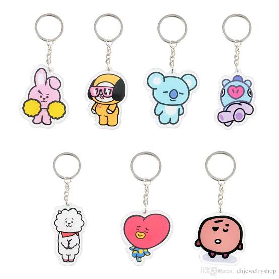 Gantungan Kunci Custom Cute BT21 Disney Tulisan Keren PK-0025