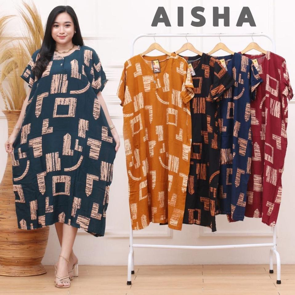 {KSG.20Au22y} Daster Jumbo Busui - Motif Batik - Leher Kancing - Bumil - Busui -(Daster Jumbo Bayam)