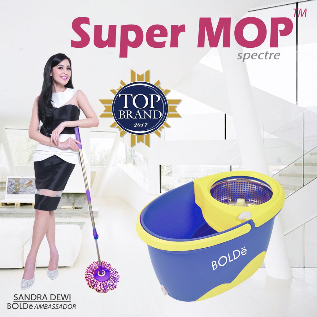 Alat Pel Super MOP BOLDe SPECTRE Stainless | Botol Pewangi &amp; Drainase